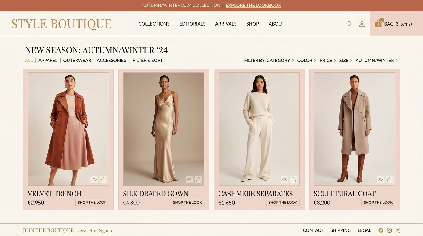 Style Boutique — Contemporary Fashion & Apparel Storefront